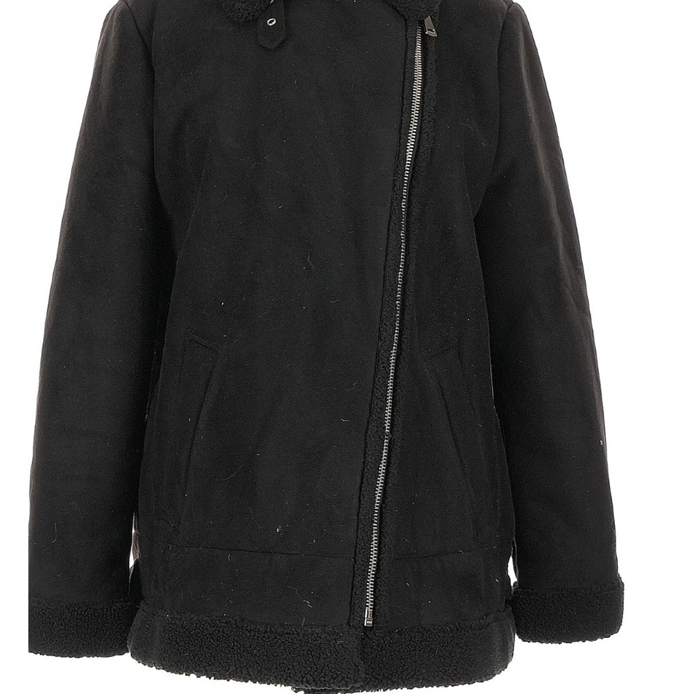 LOFT Black faux shearling moto inspired jacket - Picture 10 of 10